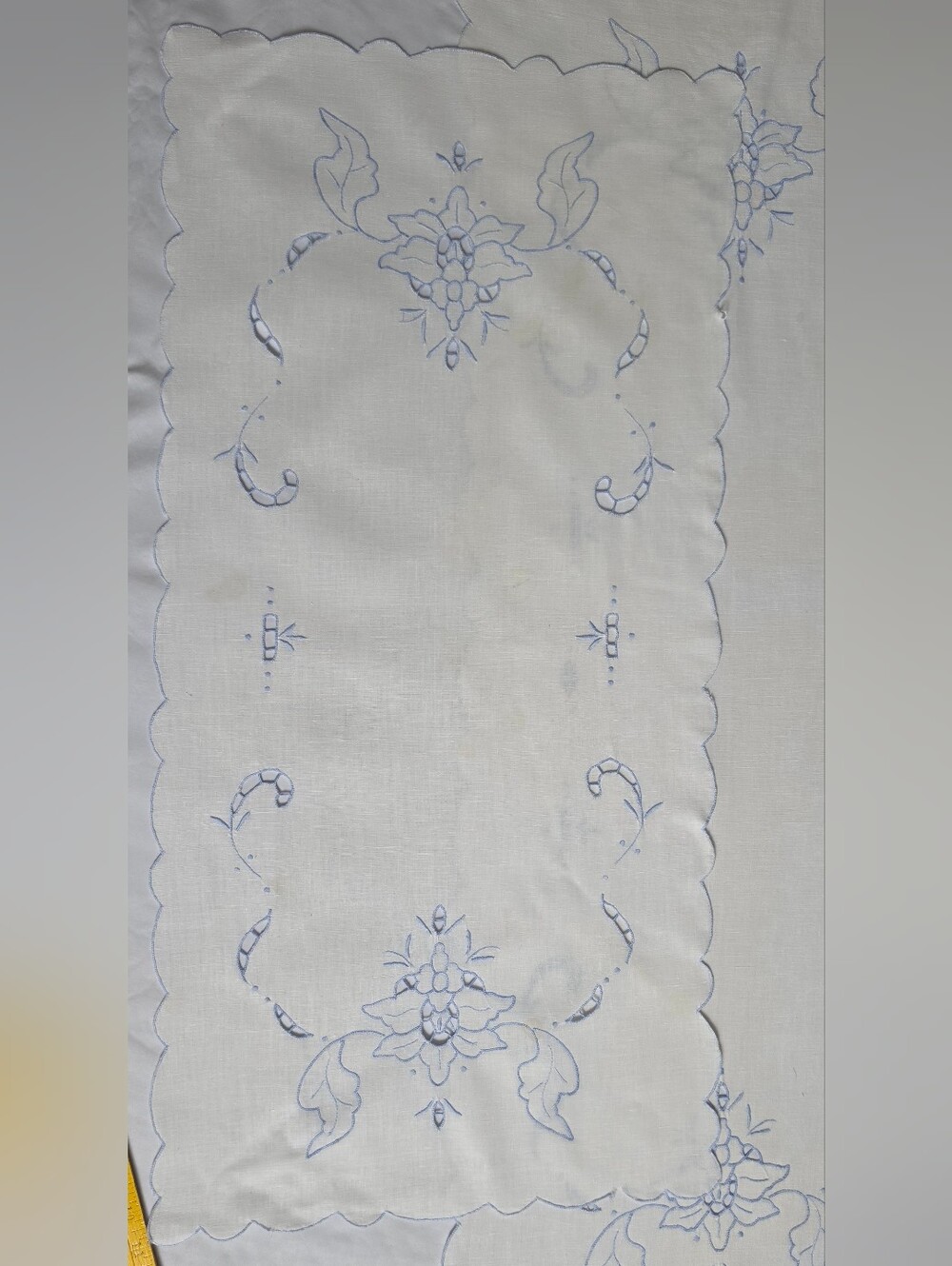 SIX PIECE VINTAGE PREMIUM COTTON SET WITH BLUE EMBROIDERY AND CUT WORK